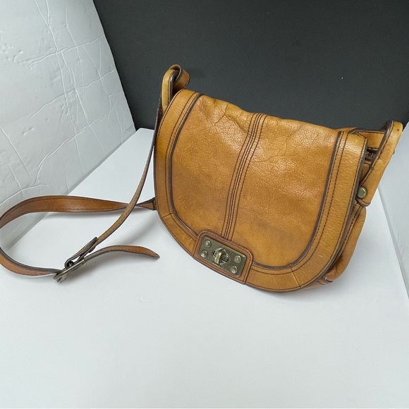 Vintage Fossil Cross Body Leather Bag Brown 1954 Long Live - Picture 1 of 16